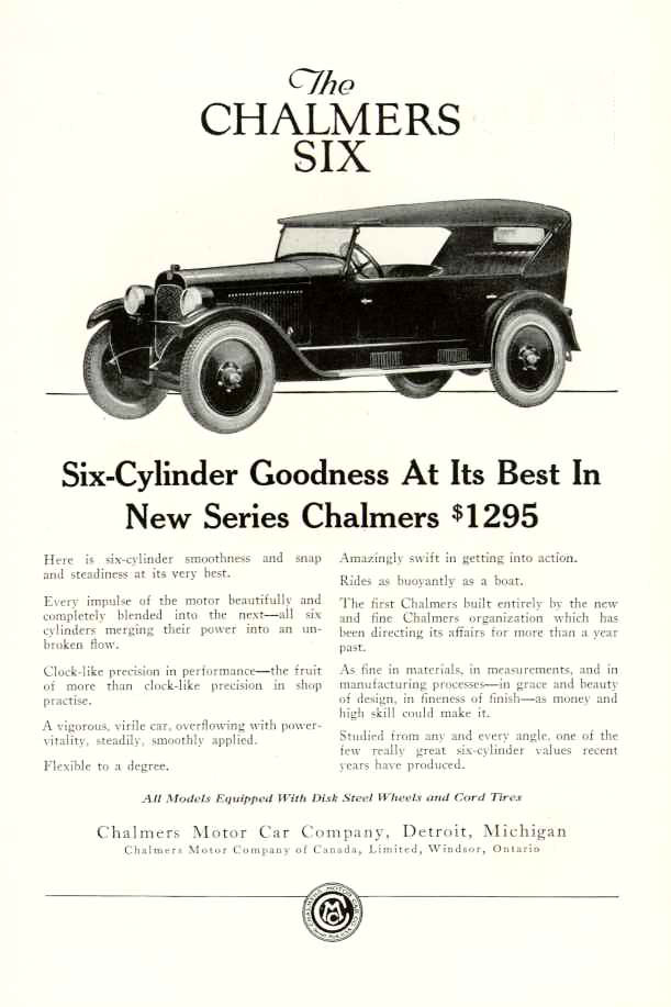 1922 Chalmers Auto Advertising